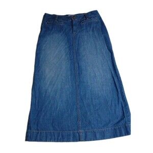 Old Navy Denim Skirt Ultra Low Rise Blue Jean Maxi Skirt Women’s Size 4 Modest